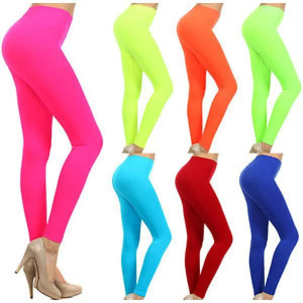 Neon Colored Seamless Full Length Leggings
