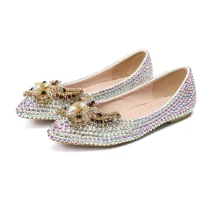 New Colorful Rhinestone Butterfly Flat Shoes