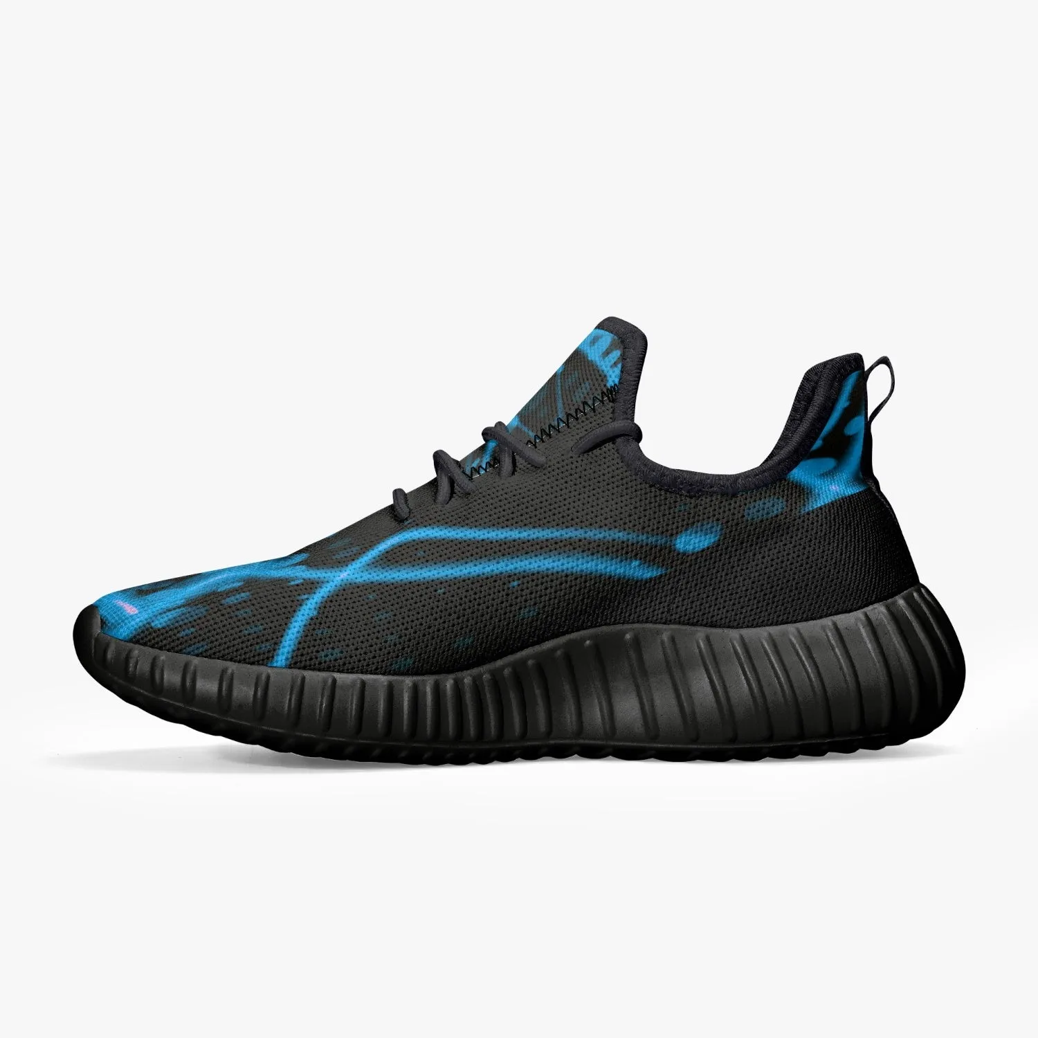 Officially Sexy Baby Blue & Black Laser Print Mesh Knit Sneakers - With White or Black Sole