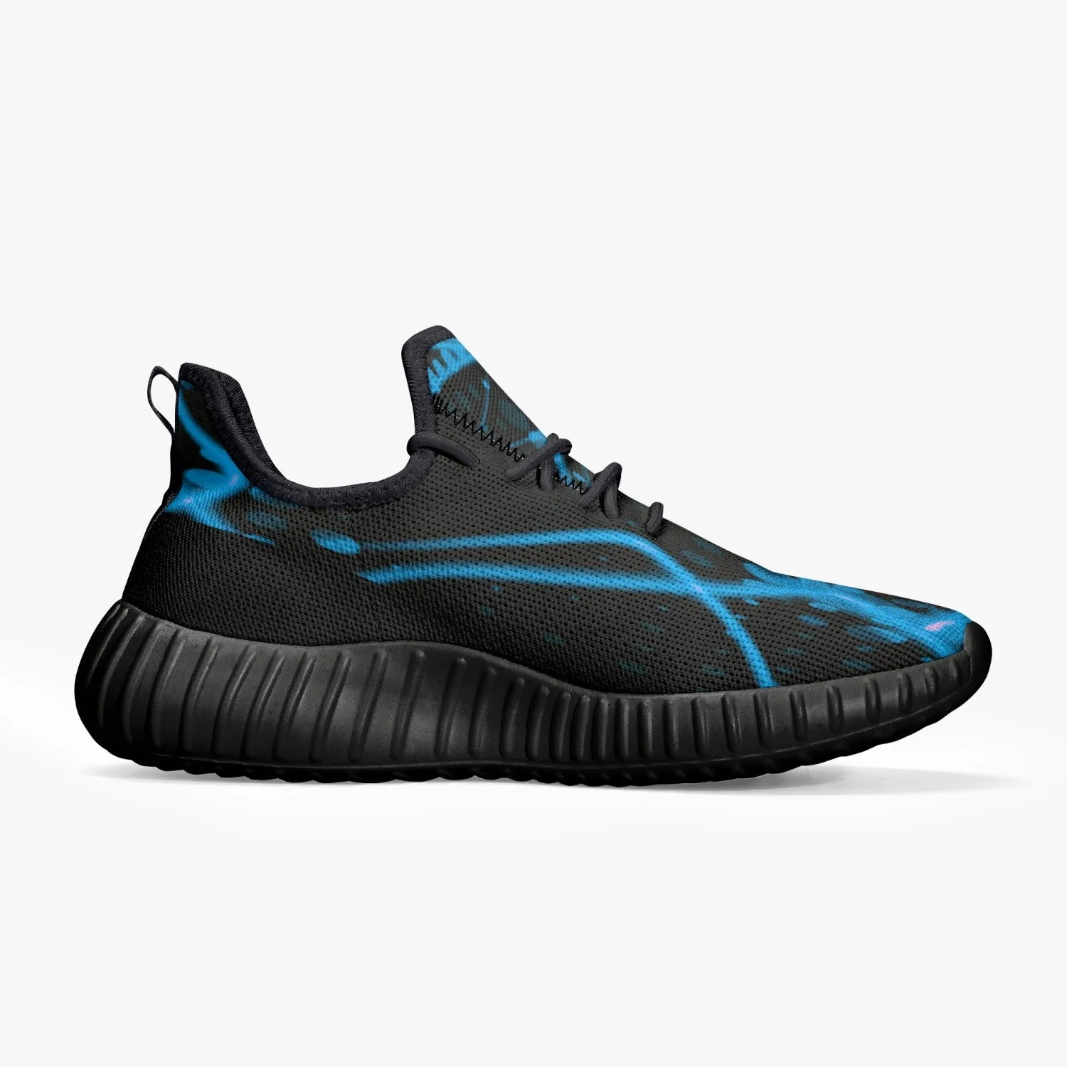 Officially Sexy Baby Blue & Black Laser Print Mesh Knit Sneakers - With White or Black Sole