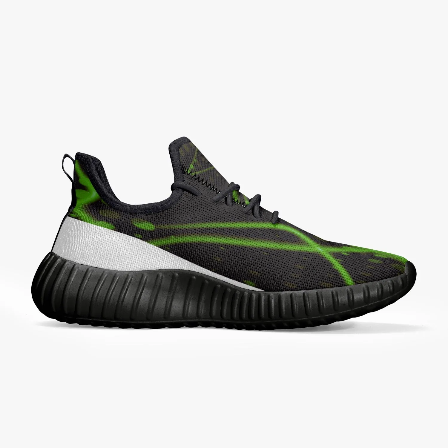 Officially Sexy Green & White Laser Print Mesh Knit Sneakers - With White or Black Sole