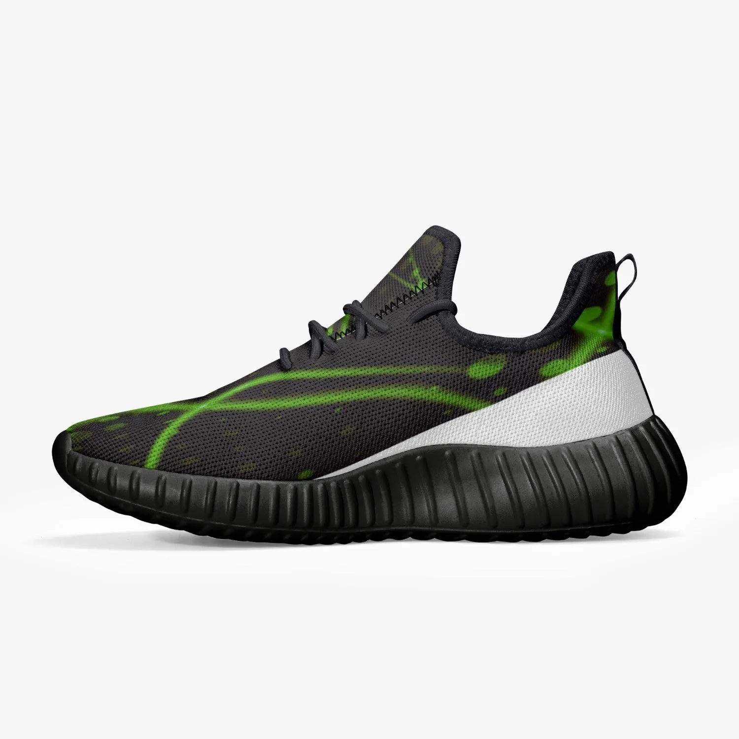 Officially Sexy Green & White Laser Print Mesh Knit Sneakers - With White or Black Sole