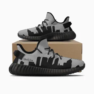Officially Sexy Light Grey Skyline Collection Adult Unisex Mesh Knit Sneakers