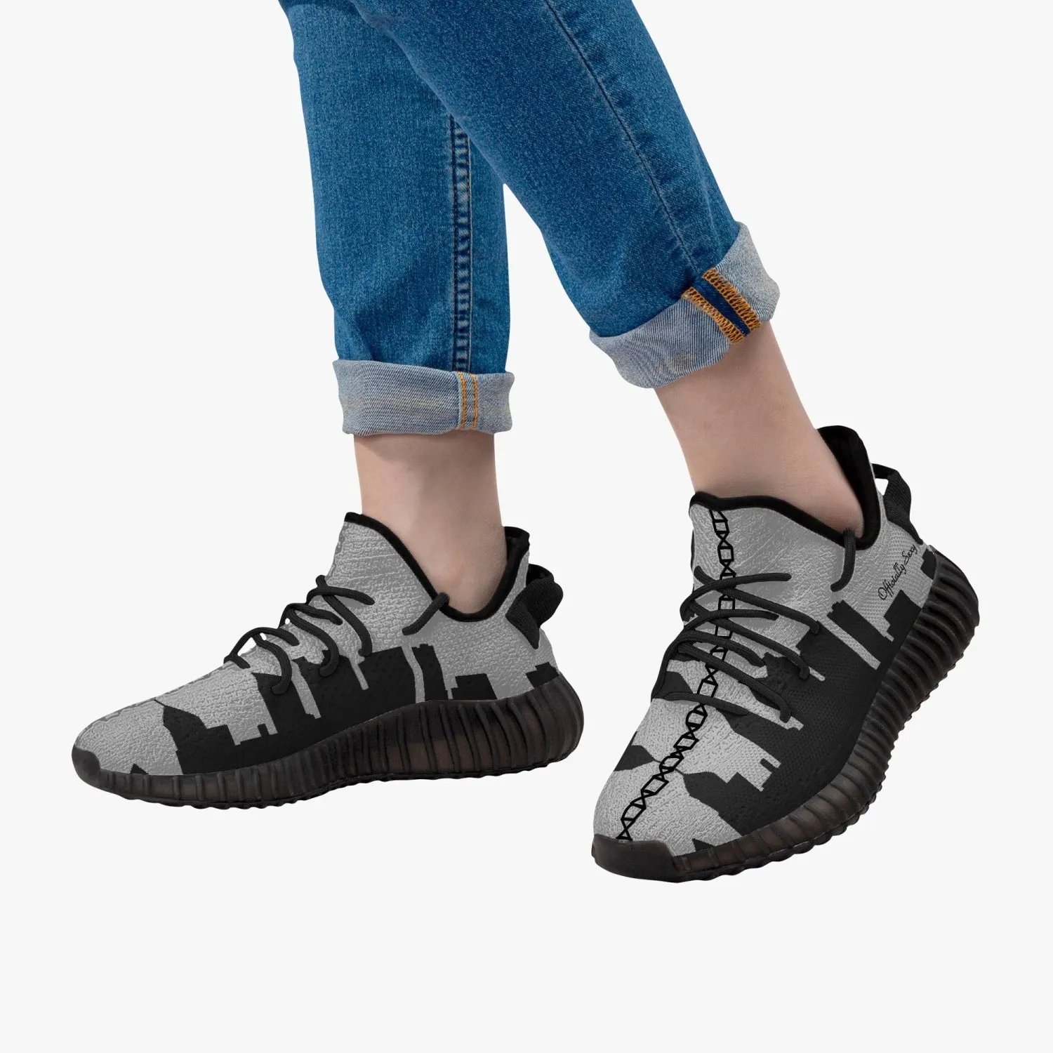 Officially Sexy Light Grey Skyline Collection Adult Unisex Mesh Knit Sneakers