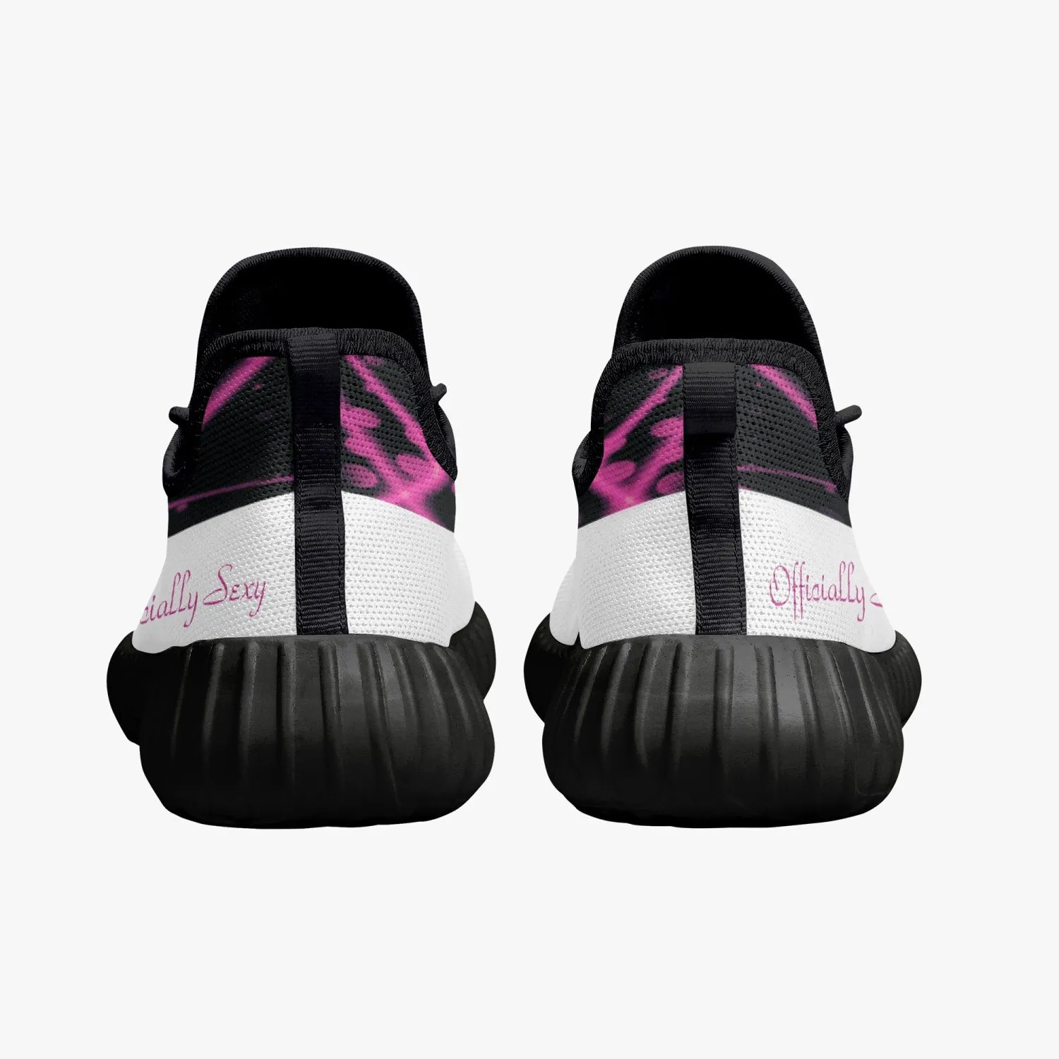 Officially Sexy Pink & White Laser Print Mesh Knit Sneakers - With White or Black Sole