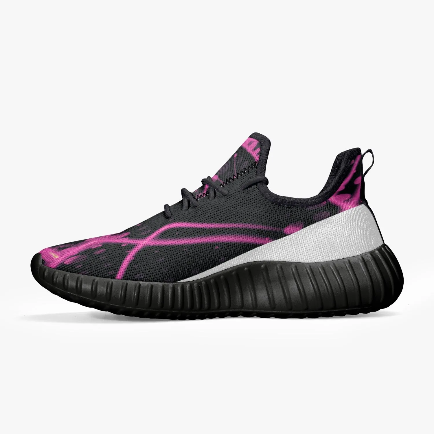 Officially Sexy Pink & White Laser Print Mesh Knit Sneakers - With White or Black Sole