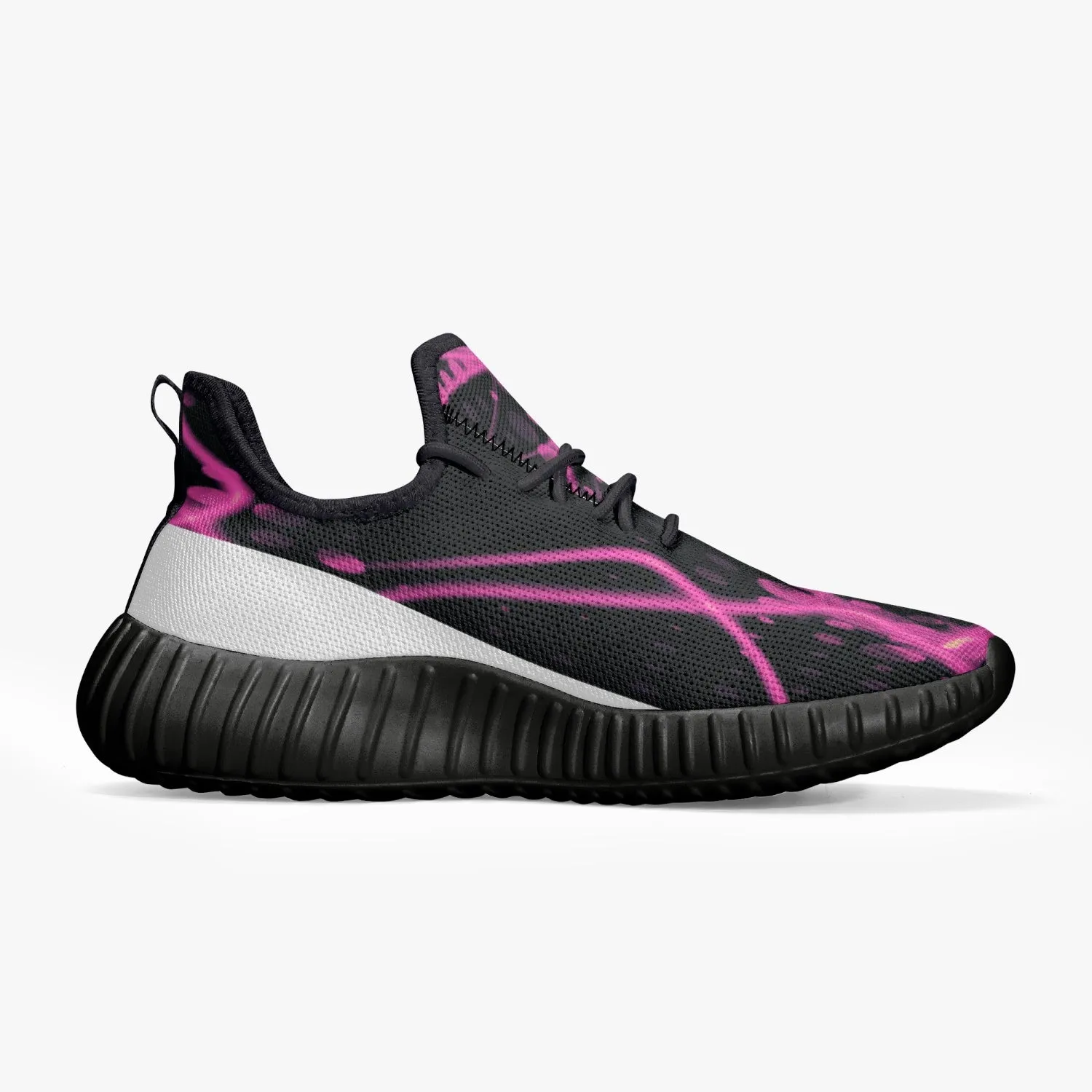 Officially Sexy Pink & White Laser Print Mesh Knit Sneakers - With White or Black Sole