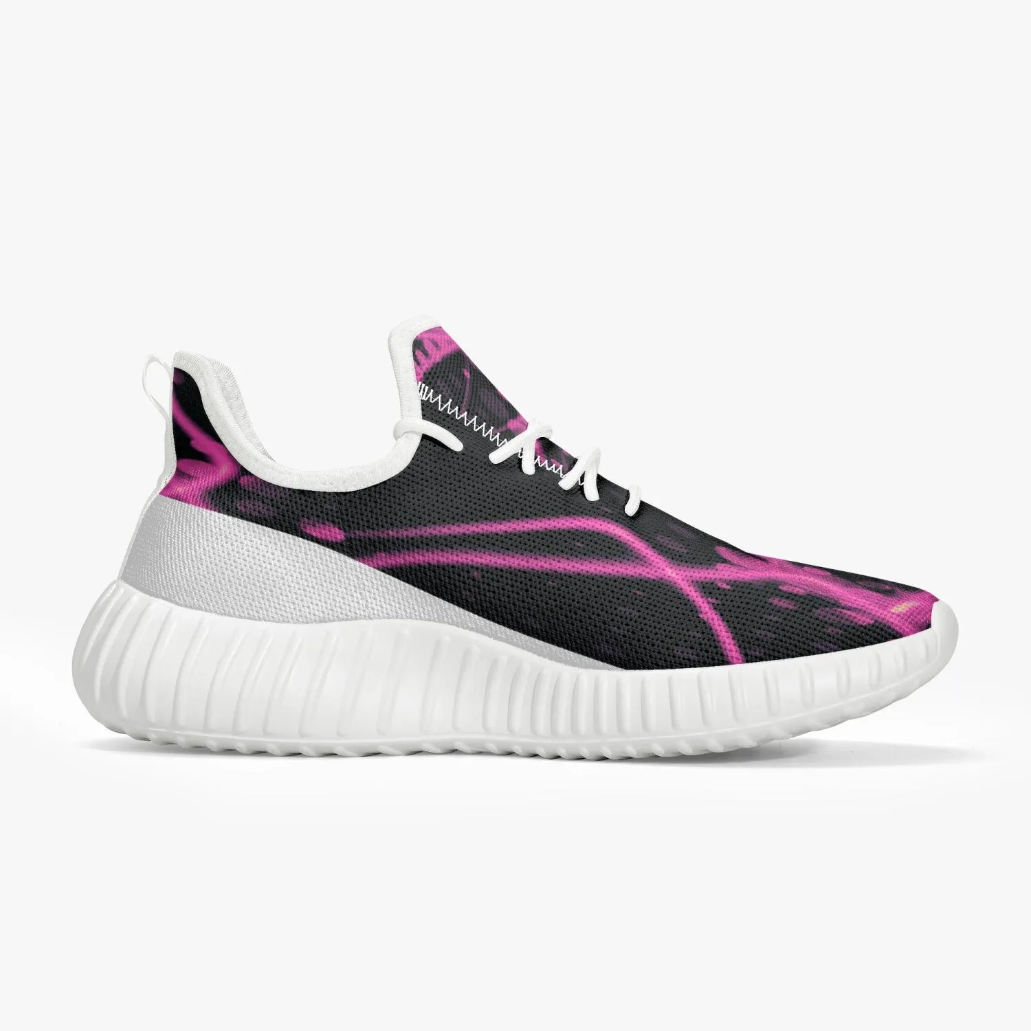 Officially Sexy Pink & White Laser Print Mesh Knit Sneakers - With White or Black Sole