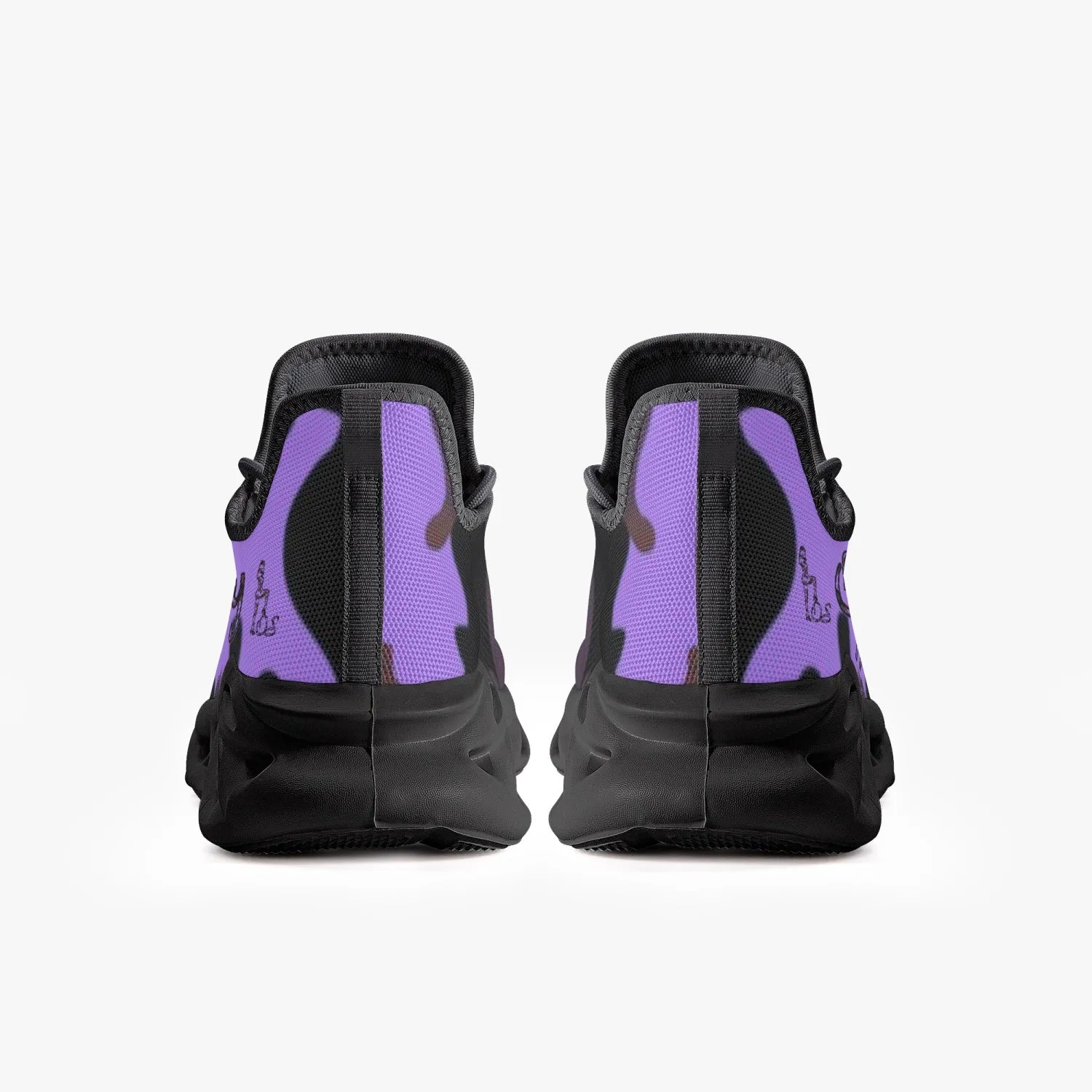 Officially Sexy Purple Army Camouflage Collection Bounce Mesh Knit Sneakers - Black