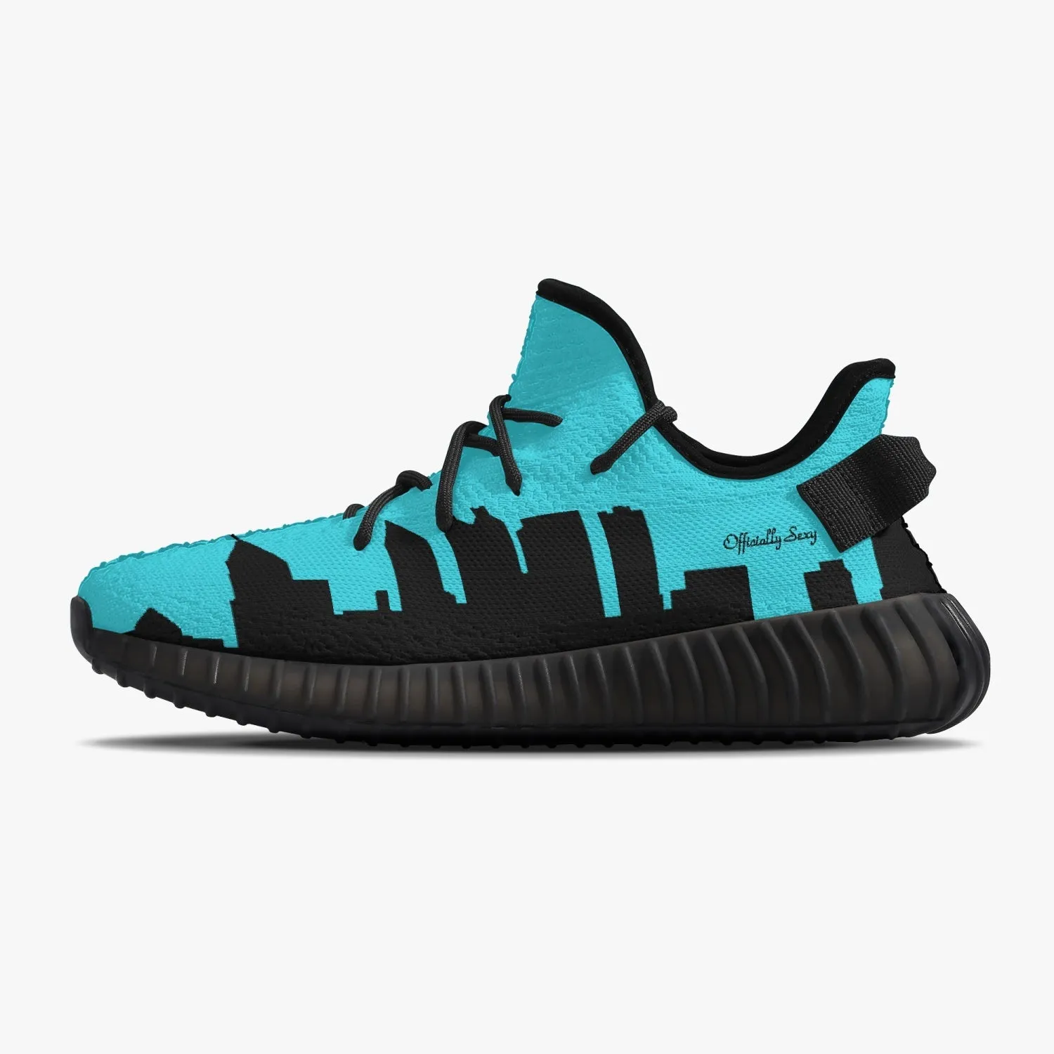 Officially Sexy Turquoise Skyline Collection Adult Unisex Mesh Knit Sneakers