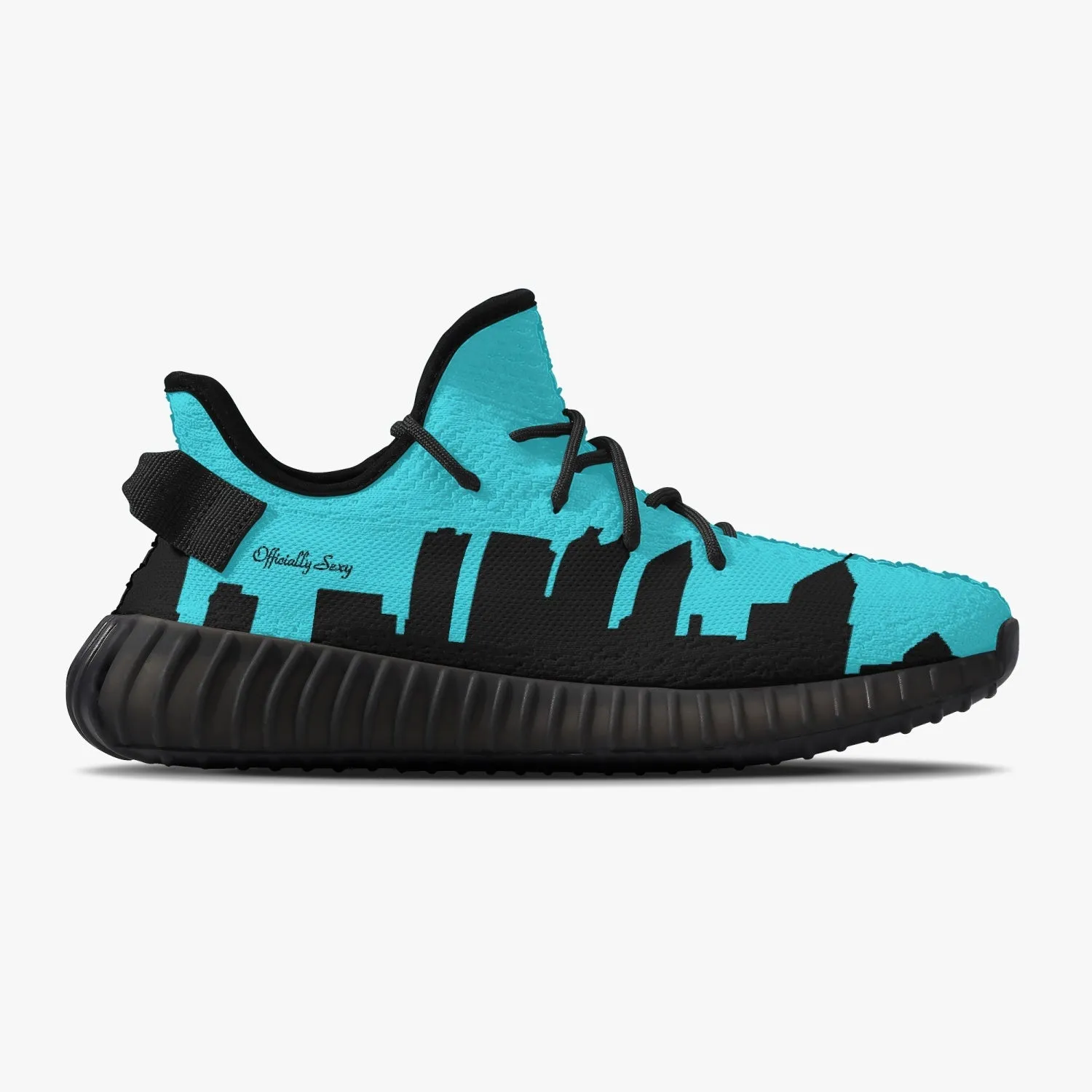 Officially Sexy Turquoise Skyline Collection Adult Unisex Mesh Knit Sneakers