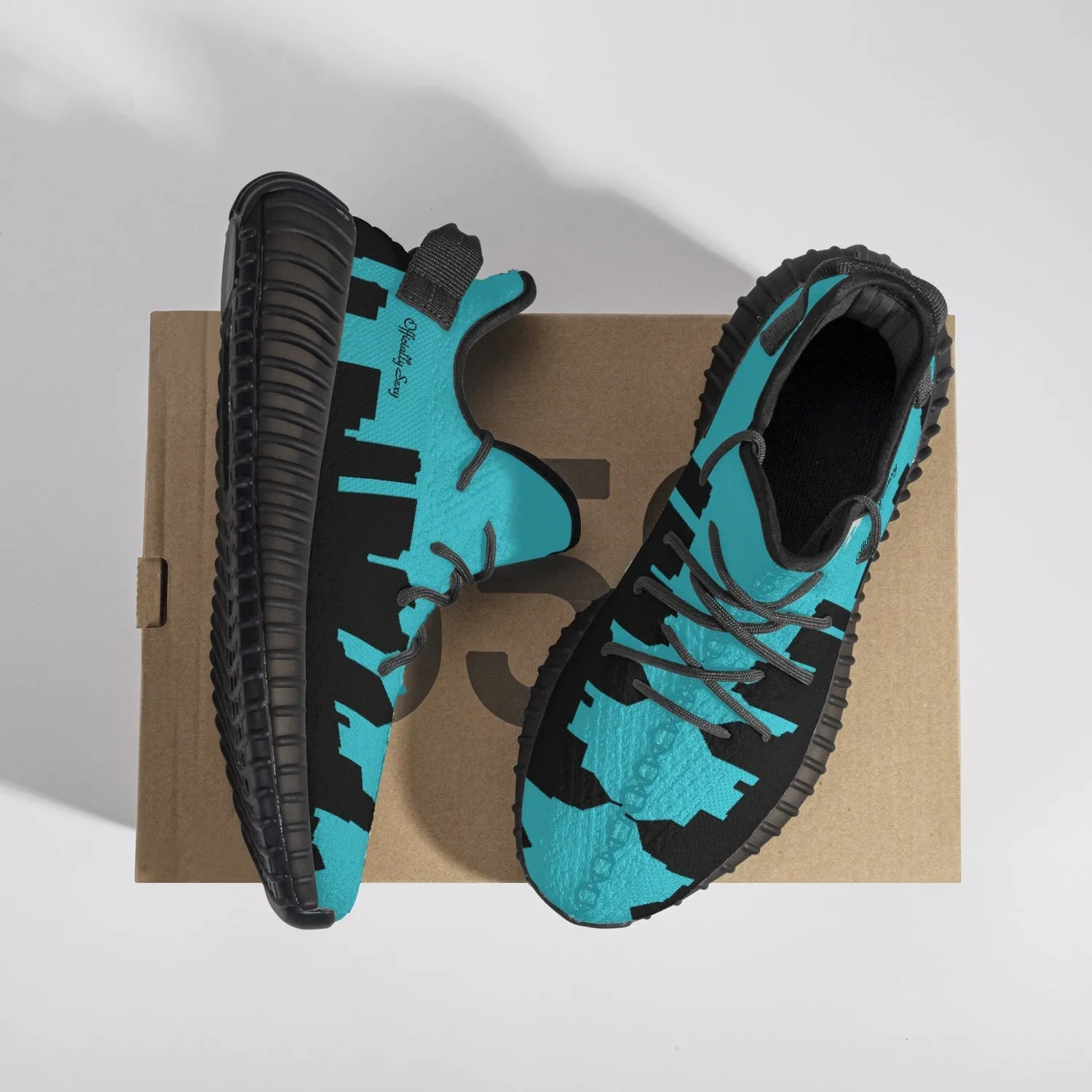 Officially Sexy Turquoise Skyline Collection Adult Unisex Mesh Knit Sneakers