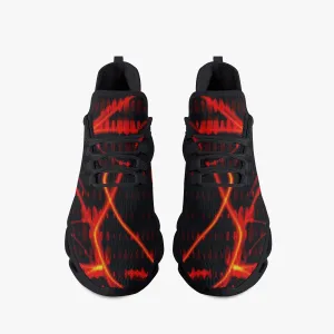 Orange Laser Mesh Knit Bounce Sneakers - Black