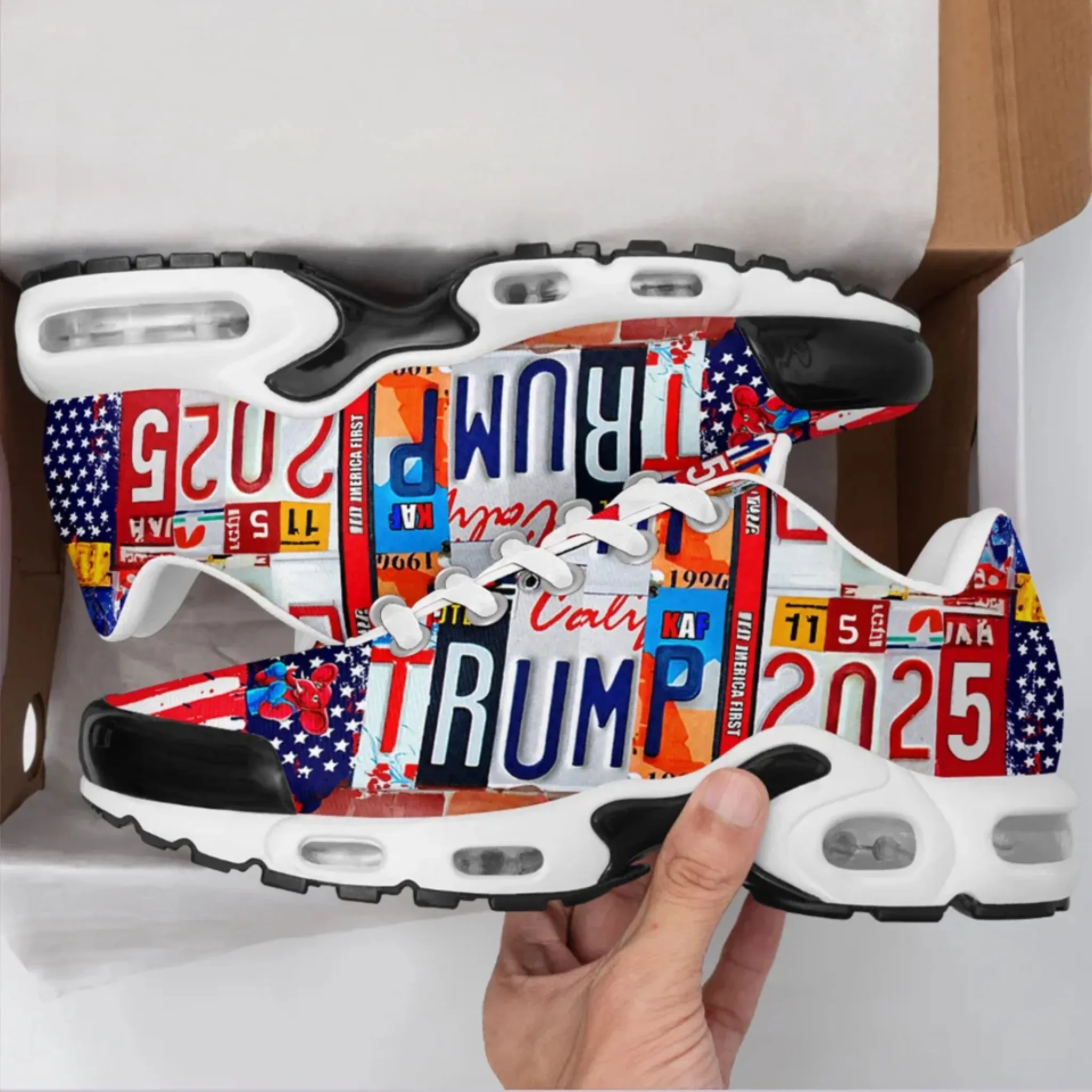Personalized Trump 2025 Sneakers, Custom Breathable Sport Shoes, Patriotic Unsiex Shoes