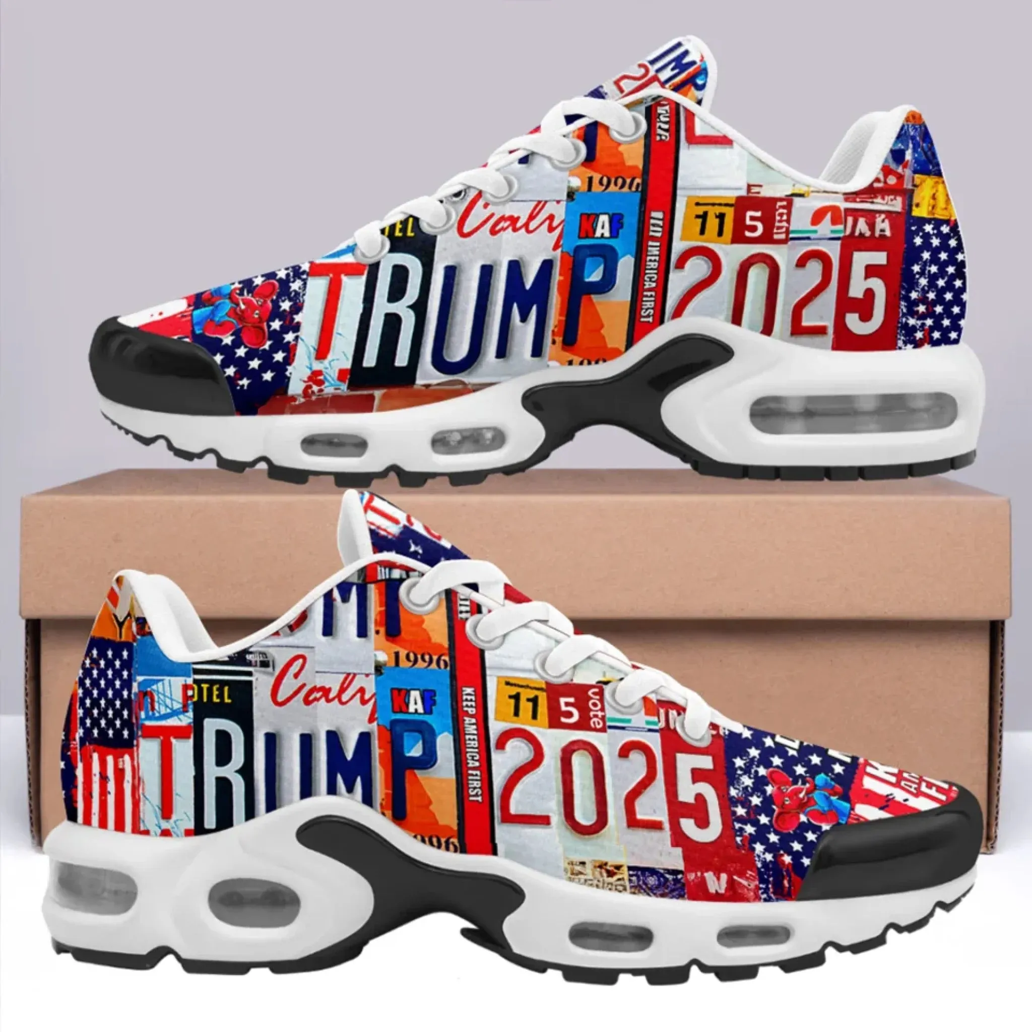 Personalized Trump 2025 Sneakers, Custom Breathable Sport Shoes, Patriotic Unsiex Shoes