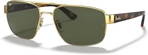 Ray-Ban RB3663 Rectangle Sunglasses for Men   BUNDLE With Designer iWear Complimentary Eyewear Kit