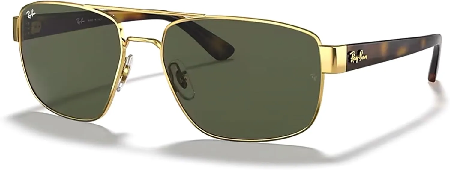 Ray-Ban RB3663 Rectangle Sunglasses for Men   BUNDLE With Designer iWear Complimentary Eyewear Kit