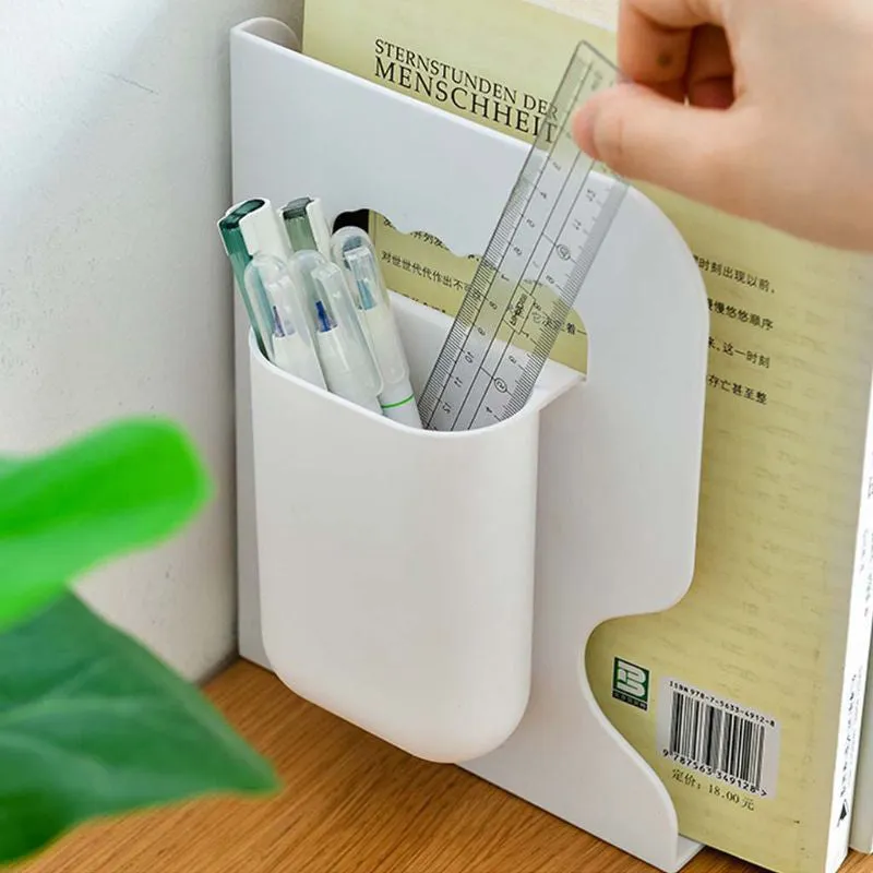 Retractable Bookends Shelves Book Support Stand Adjustable Bookshelf With Pen Holder Desk Organizer Office Accessories | Brodtica.com