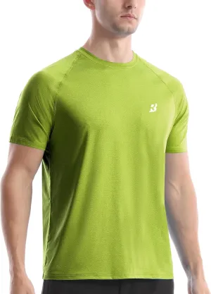Roadbox Swim Shirts Short Sleeve for Men, Sun Protection UPF 50  Fishing Rash Guard, UV Gym Workout Shirt for Running Outdoor