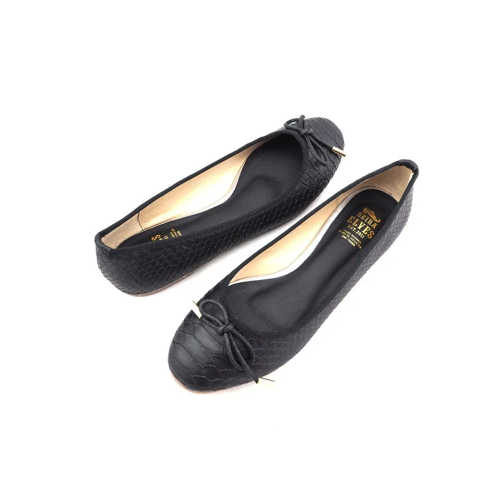 Sasha black snake print ballerina