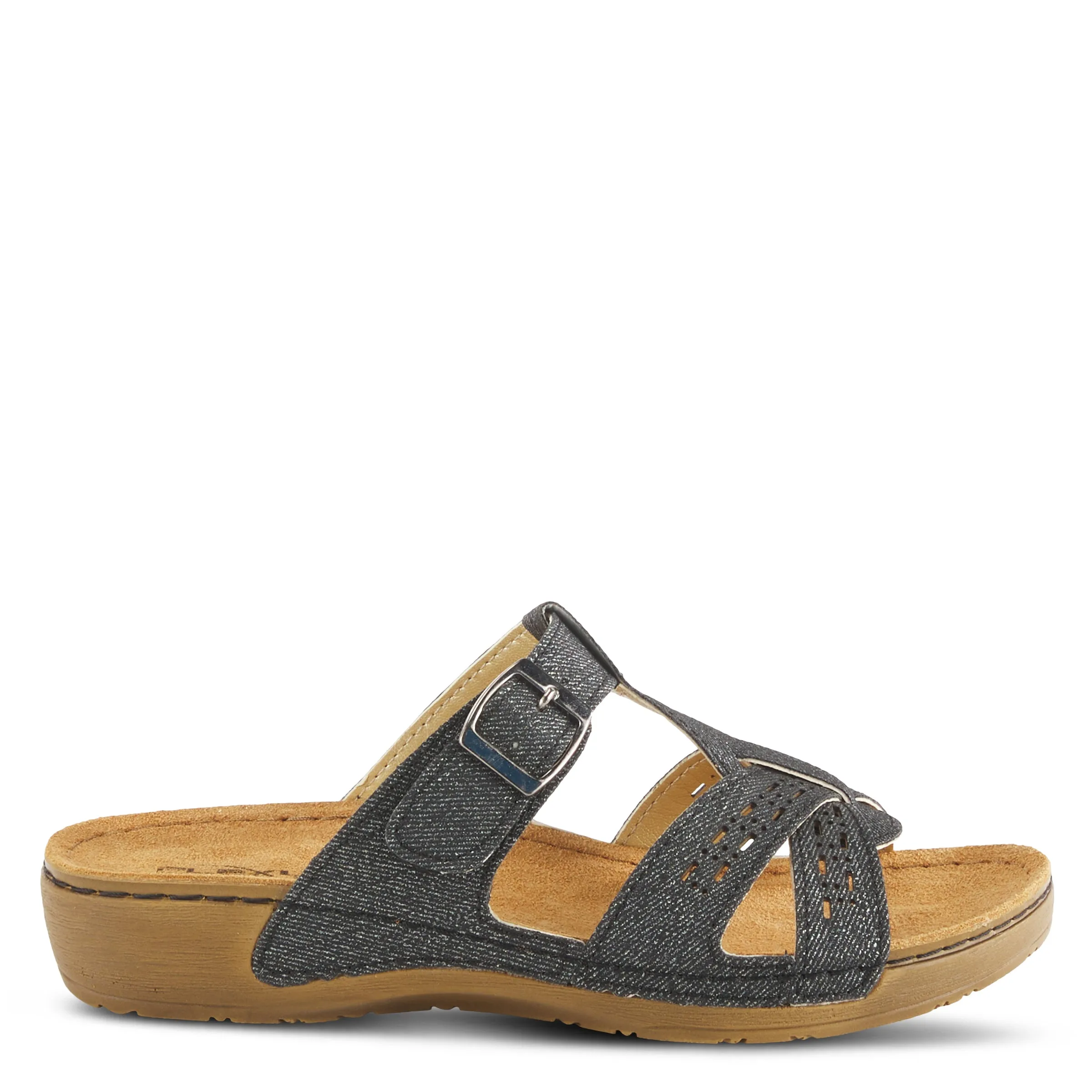 Spring Step Shoes Flexus Nery Jeans Slide Sandal Women's Denim Vegan
