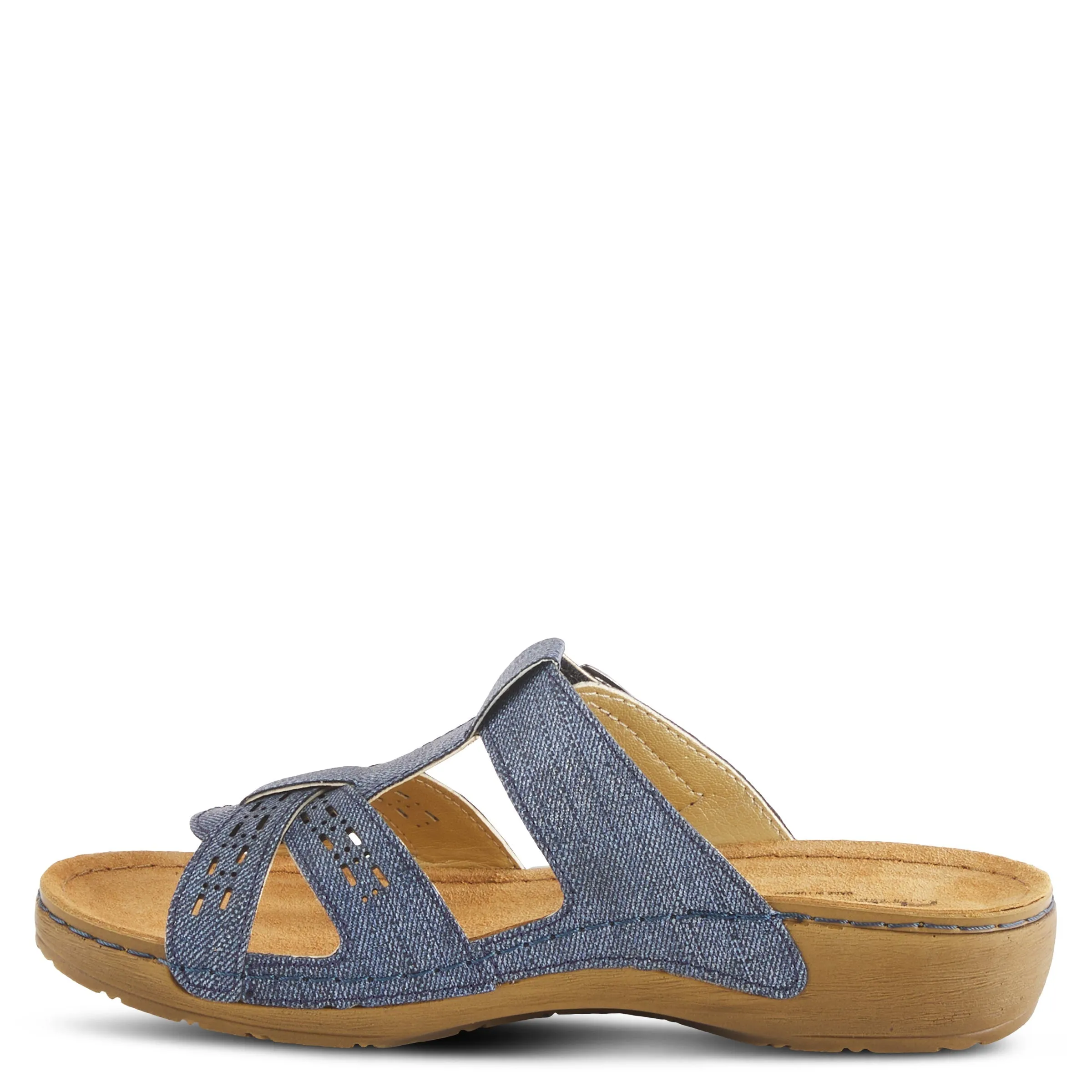 Spring Step Shoes Flexus Nery Jeans Slide Sandal Women's Denim Vegan
