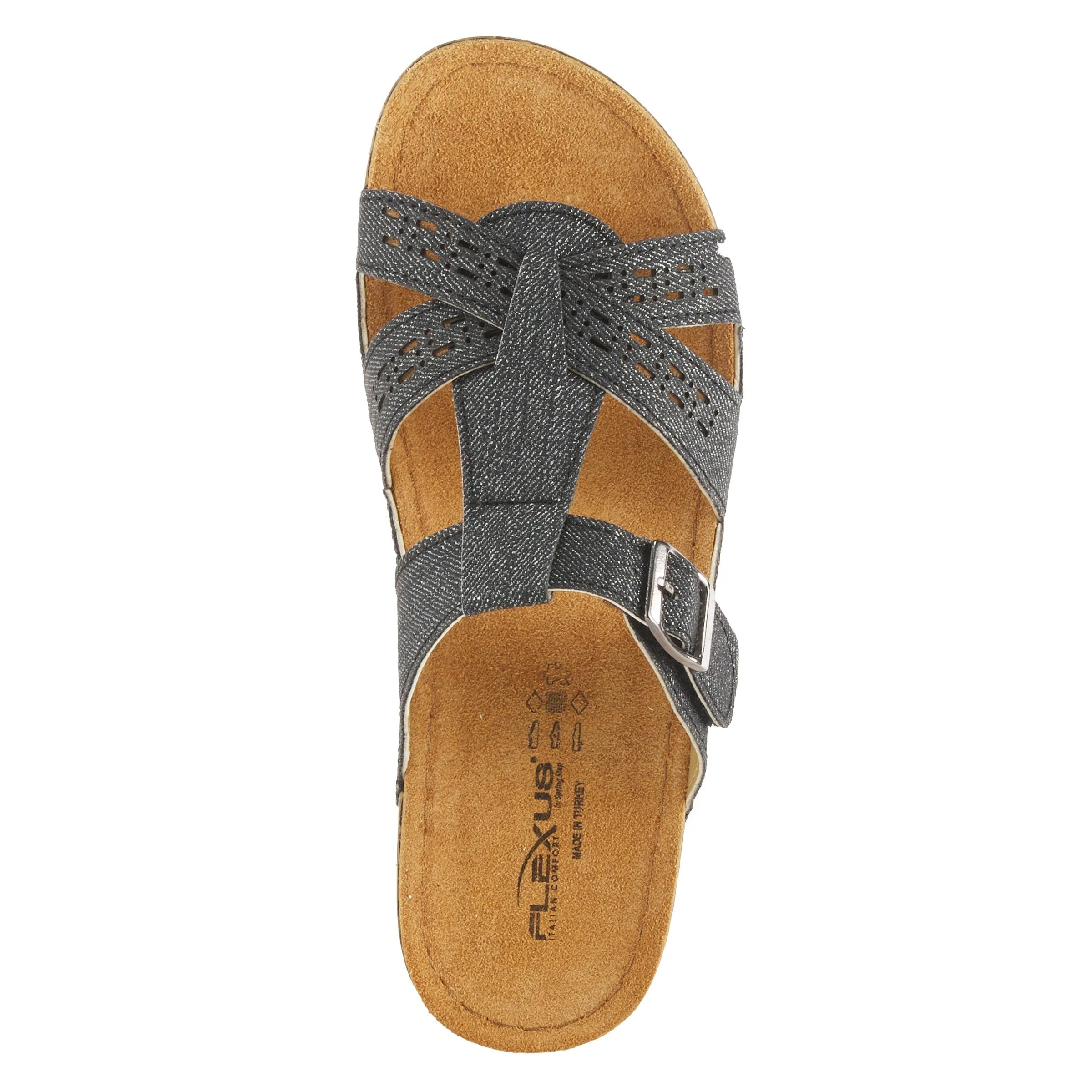 Spring Step Shoes Flexus Nery Jeans Slide Sandal Women's Denim Vegan