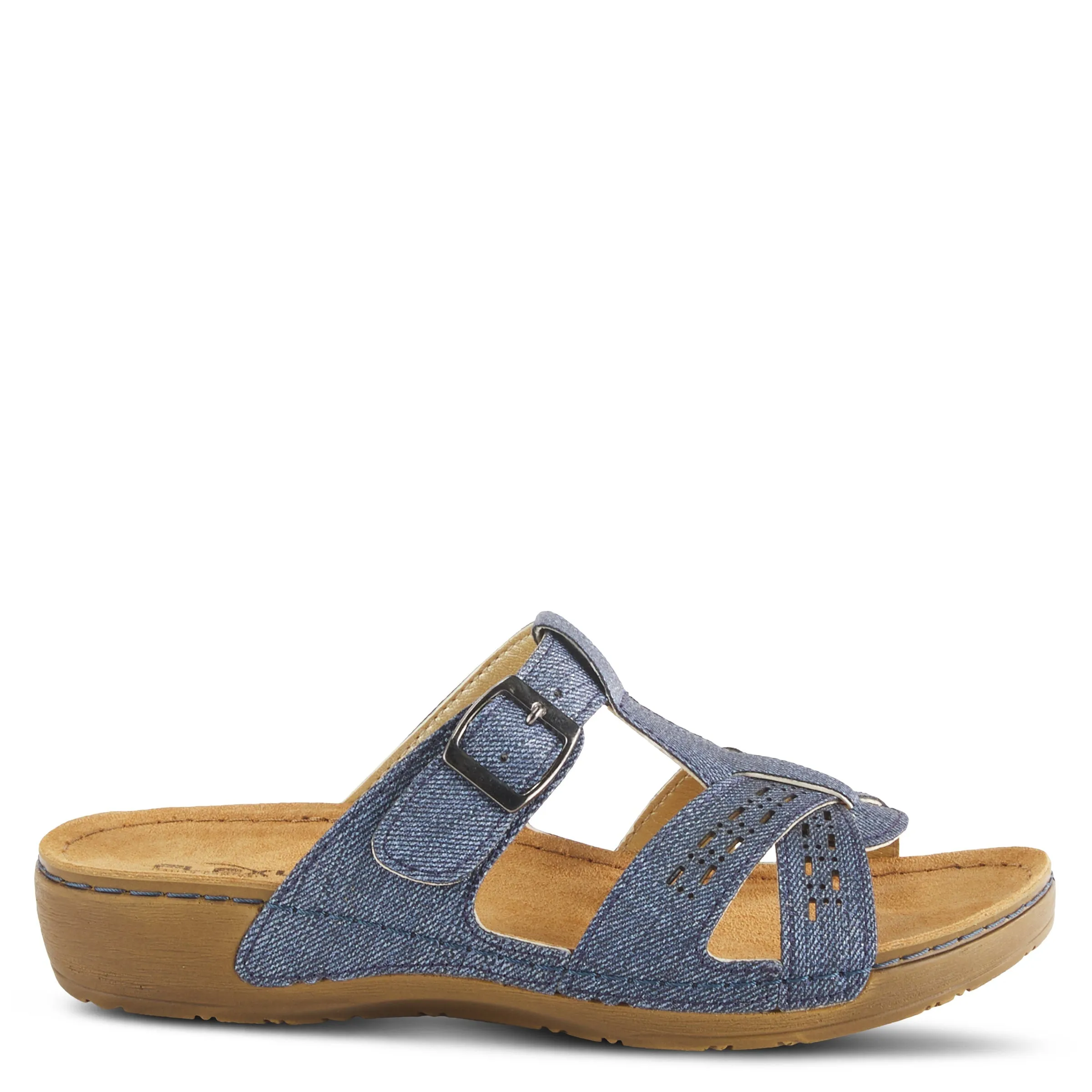 Spring Step Shoes Flexus Nery Jeans Slide Sandal Women's Denim Vegan