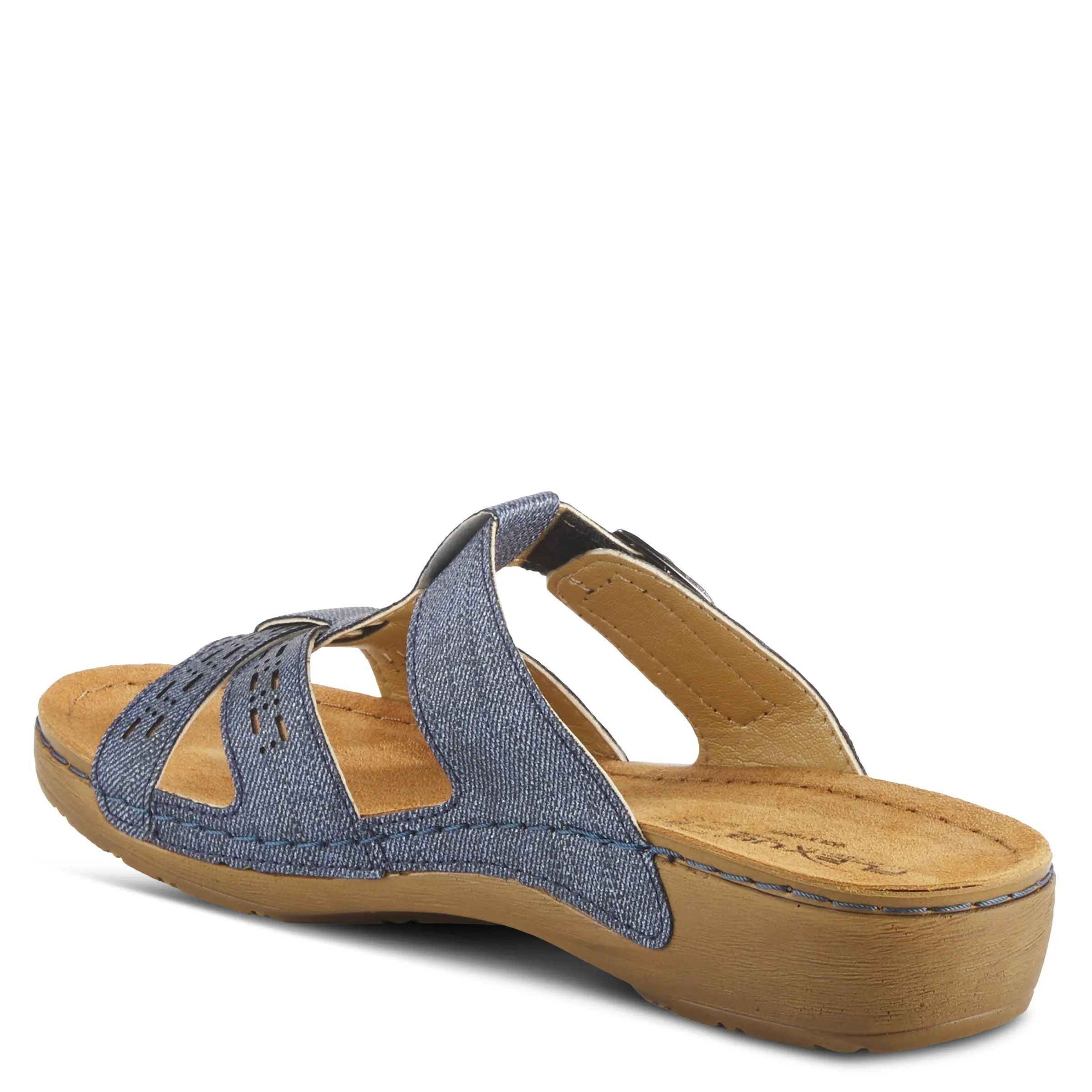 Spring Step Shoes Flexus Nery Jeans Slide Sandal Women's Denim Vegan
