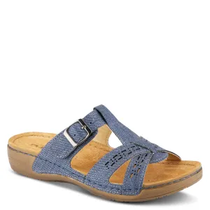 Spring Step Shoes Flexus Nery Jeans Slide Sandal Women's Denim Vegan