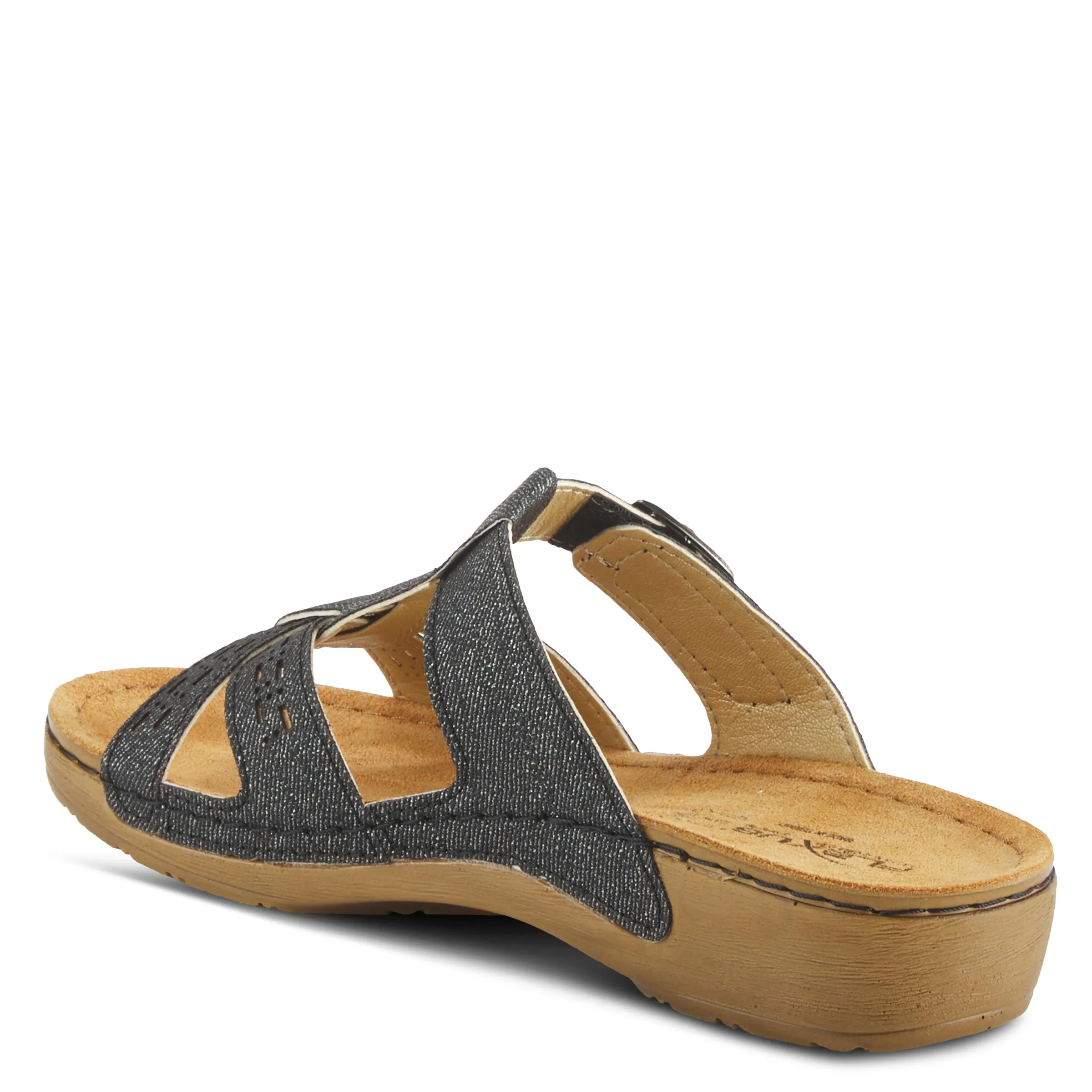 Spring Step Shoes Flexus Nery Jeans Slide Sandal Women's Denim Vegan