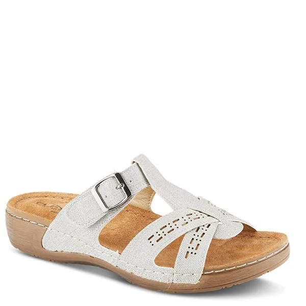 Spring Step Shoes Flexus Nery Jeans Slide Sandal Women's Denim Vegan