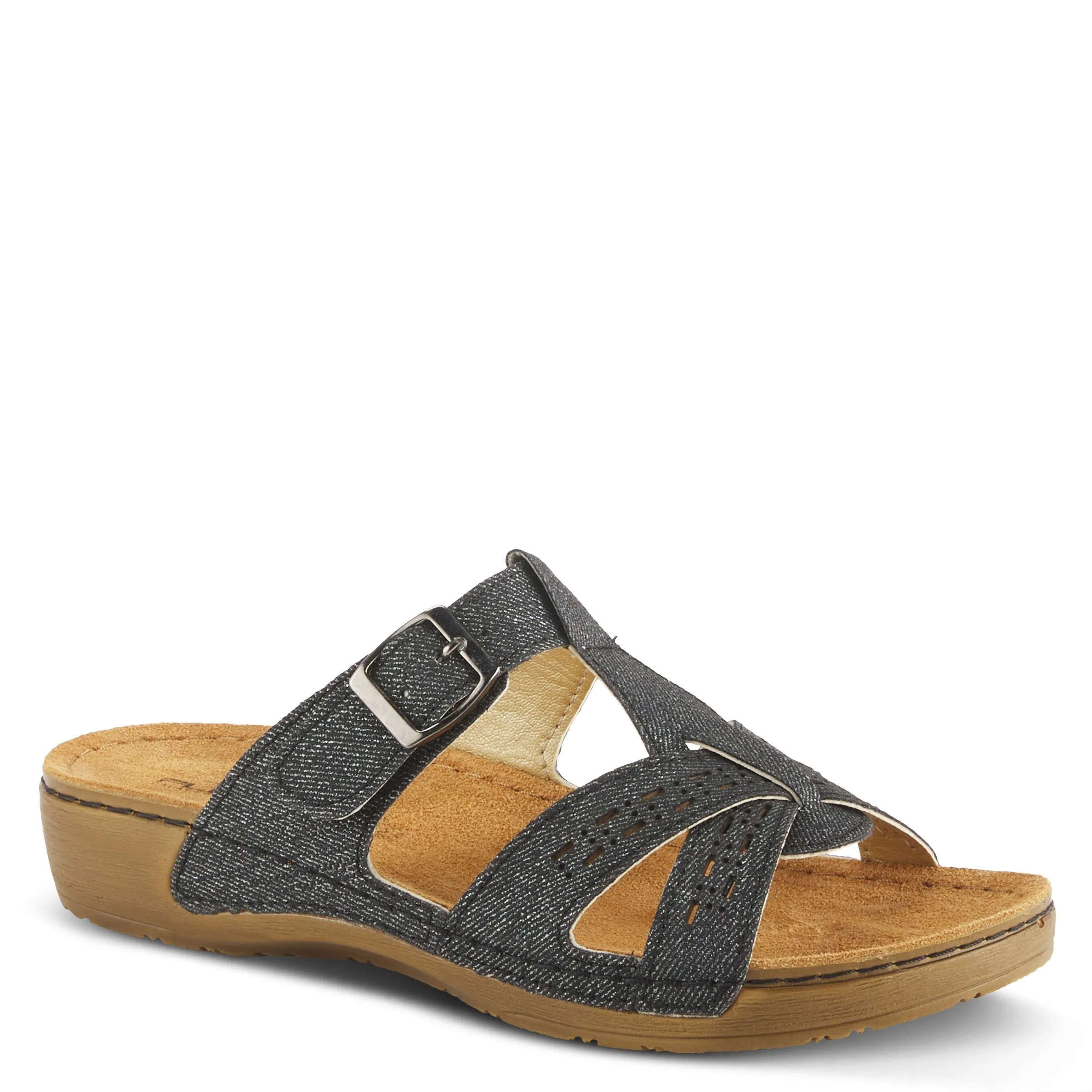 Spring Step Shoes Flexus Nery Jeans Slide Sandal Women's Denim Vegan