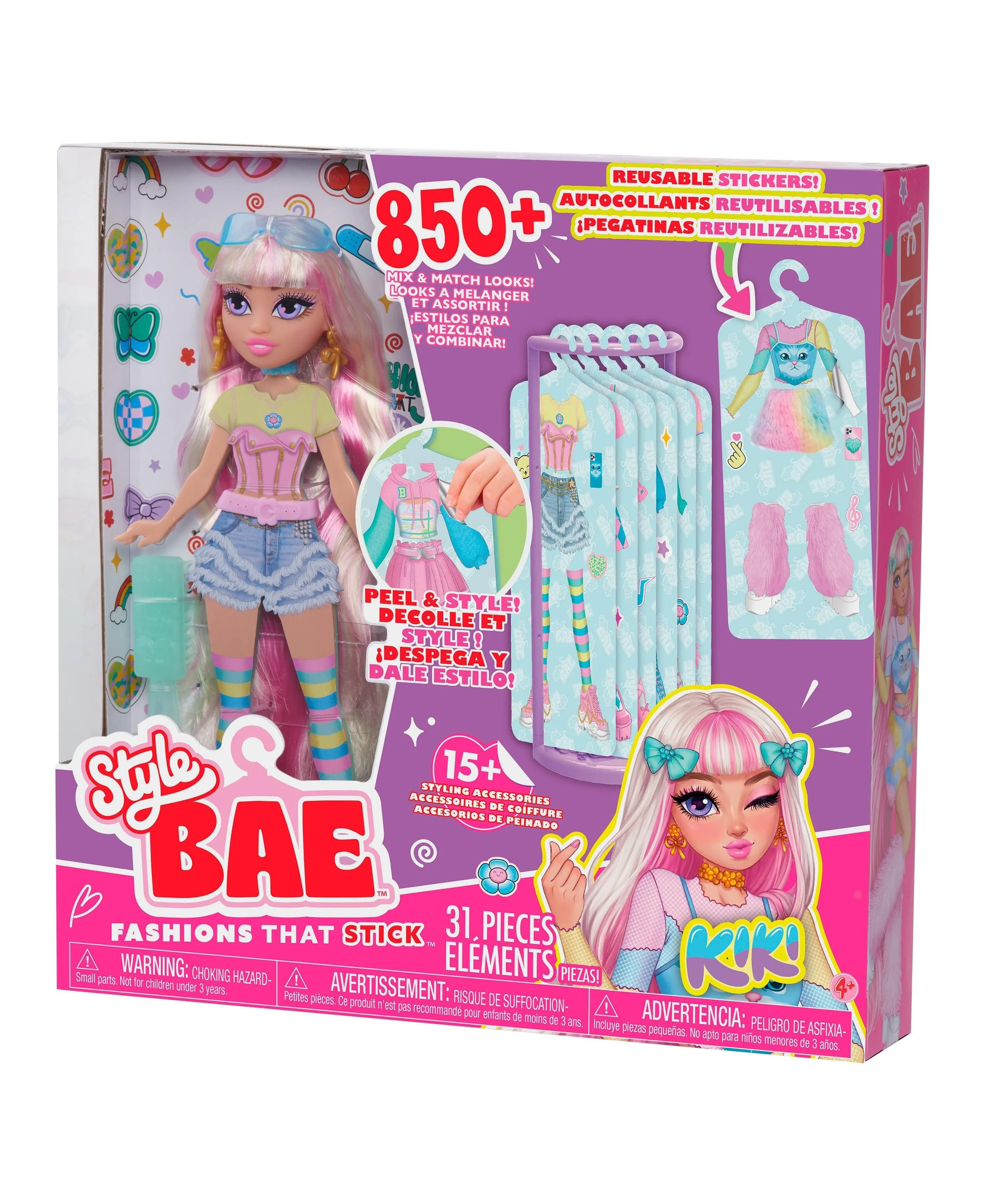 Style Bae Kiki 10" Fashion Doll with Reusable Sticker Outfits and Accessories