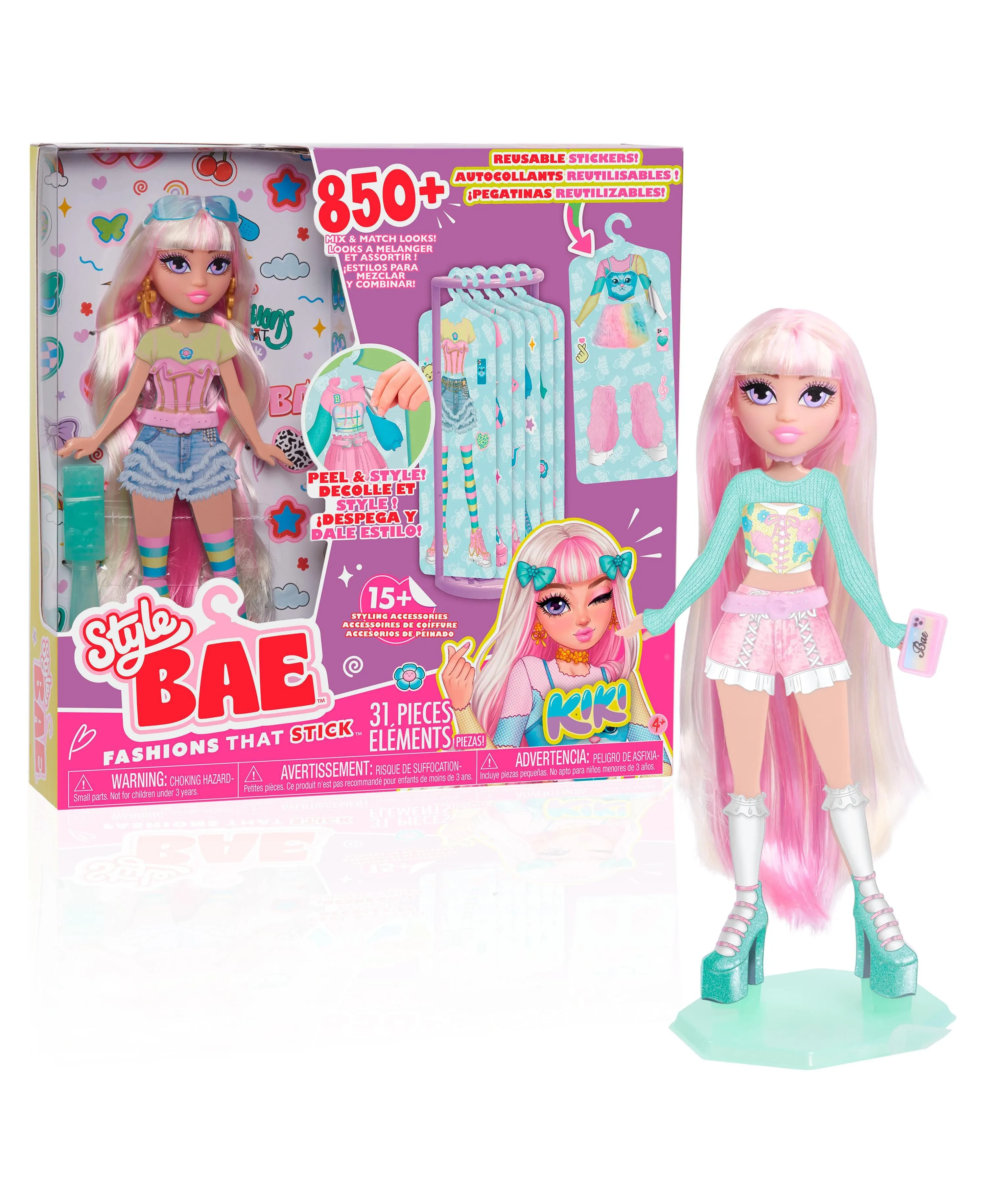 Style Bae Kiki 10" Fashion Doll with Reusable Sticker Outfits and Accessories