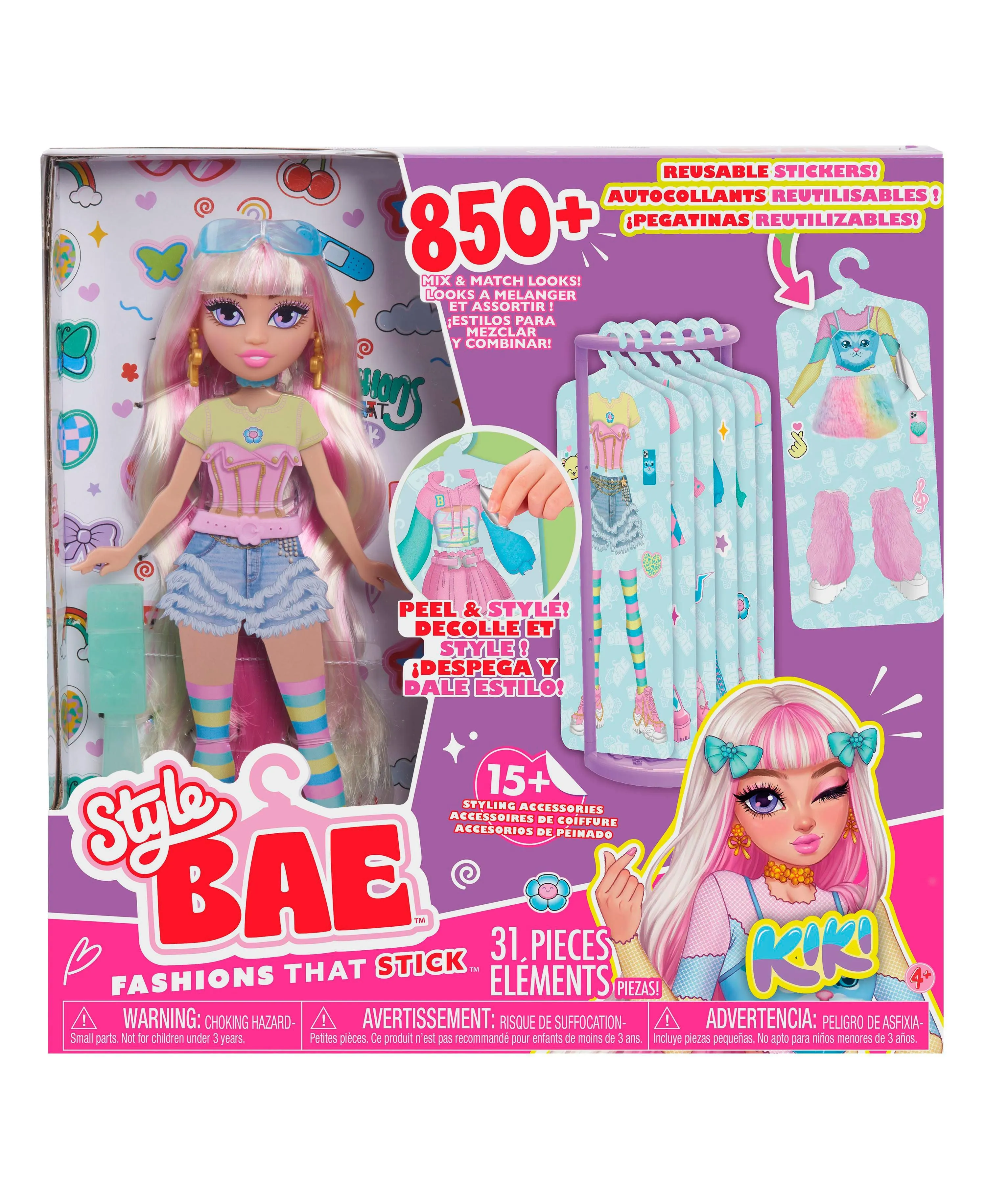 Style Bae Kiki 10" Fashion Doll with Reusable Sticker Outfits and Accessories