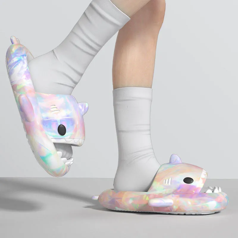 The Ambilight Unisex Slippers Women's and Men's Colorful Shark Slides