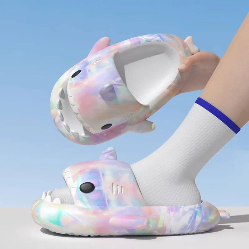 The Ambilight Unisex Slippers Women's and Men's Colorful Shark Slides