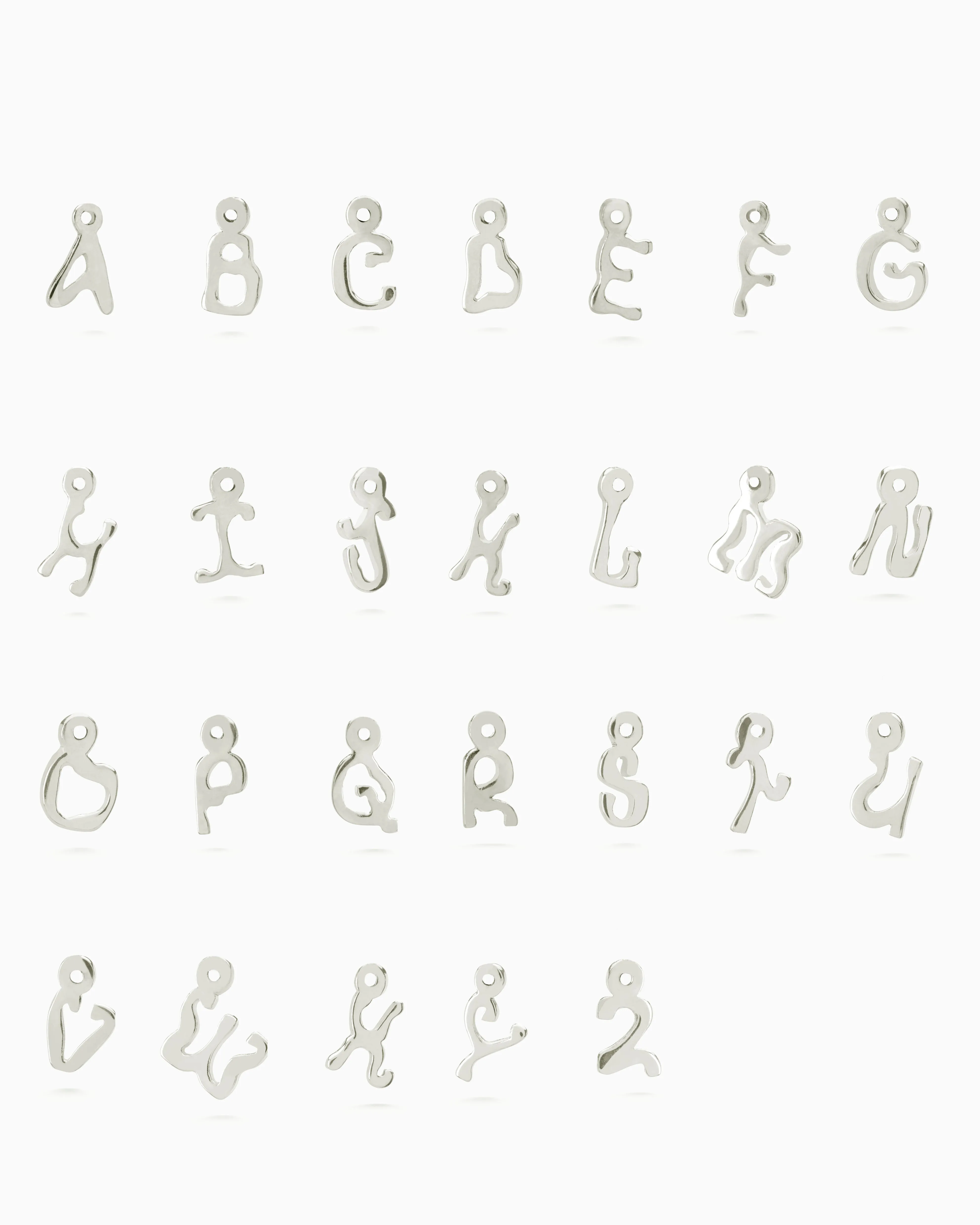 Tiny Letter Earring | Silver