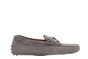 Tods Mens Grey Suede Laccetto Gommino Driver Shoe