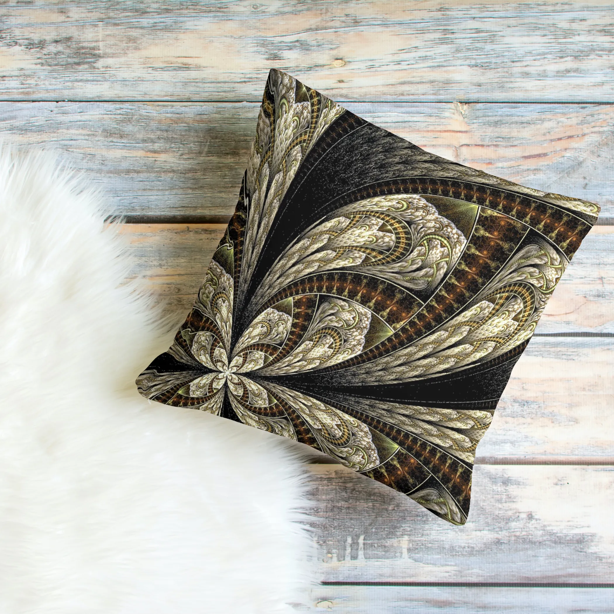 Unique Faux Suede Throw Pillow Black Gold, Pillow Included, Beautiful Decorative Faux Suede Cushions, Unique Luxury Cushions, 4 Sizes