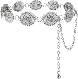 Western Belts for Women, Cowgirl Gold Chain Belt, Metal Concho Belts for women Dresses Jeans Country Concert Outfit