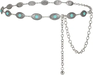 Western Belts for Women, Cowgirl Gold Chain Belt, Metal Concho Belts for women Dresses Jeans Country Concert Outfit