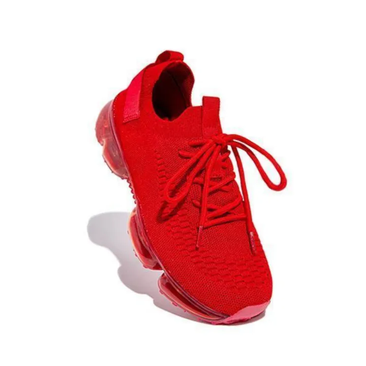 Women Air Cushion Solid/Colorful Soft Transparent Sports Lightweight Breathable Mesh Platform Sneakers