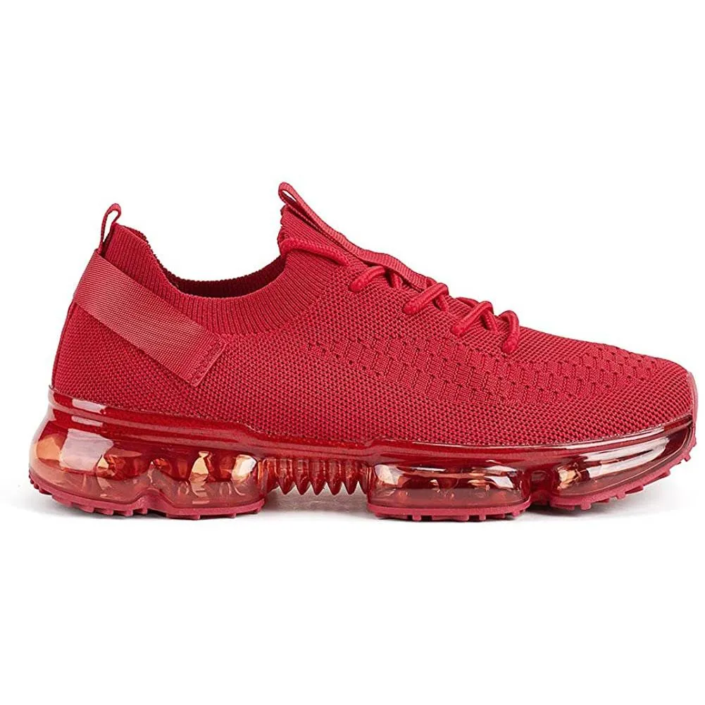Women Air Cushion Solid/Colorful Soft Transparent Sports Lightweight Breathable Mesh Platform Sneakers