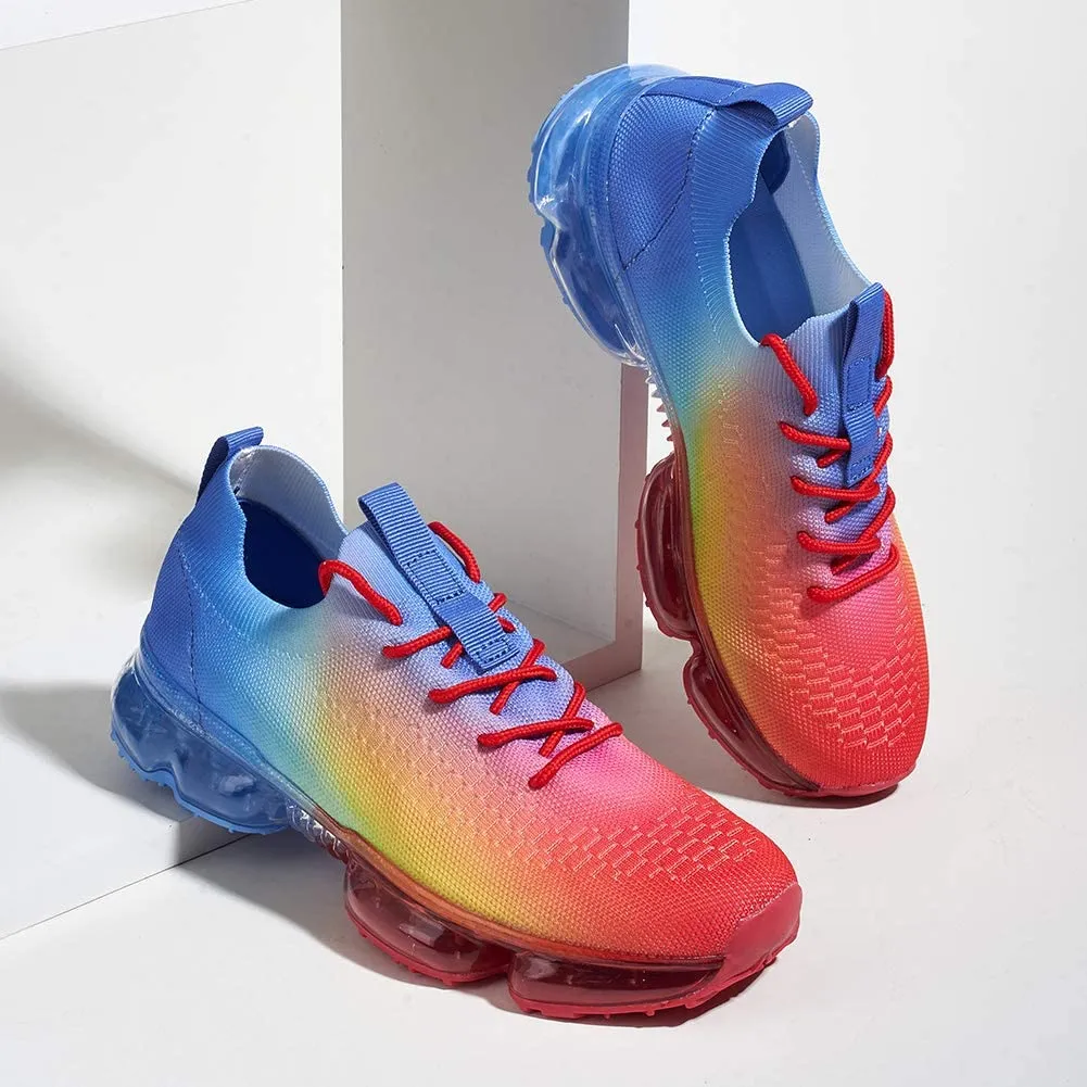 Women Air Cushion Solid/Colorful Soft Transparent Sports Lightweight Breathable Mesh Platform Sneakers