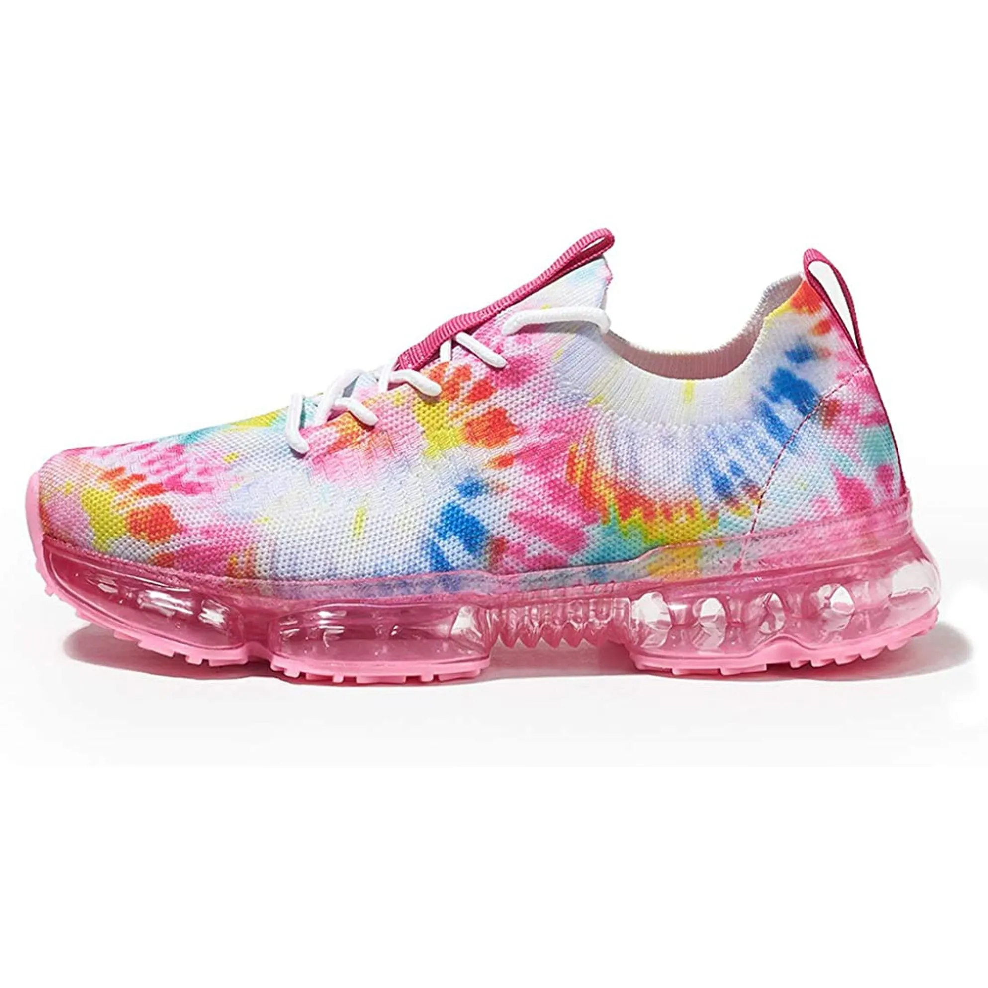 Women Air Cushion Solid/Colorful Soft Transparent Sports Lightweight Breathable Mesh Platform Sneakers