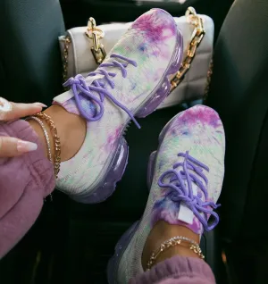 Women Air Cushion Solid/Colorful Soft Transparent Sports Lightweight Breathable Mesh Platform Sneakers