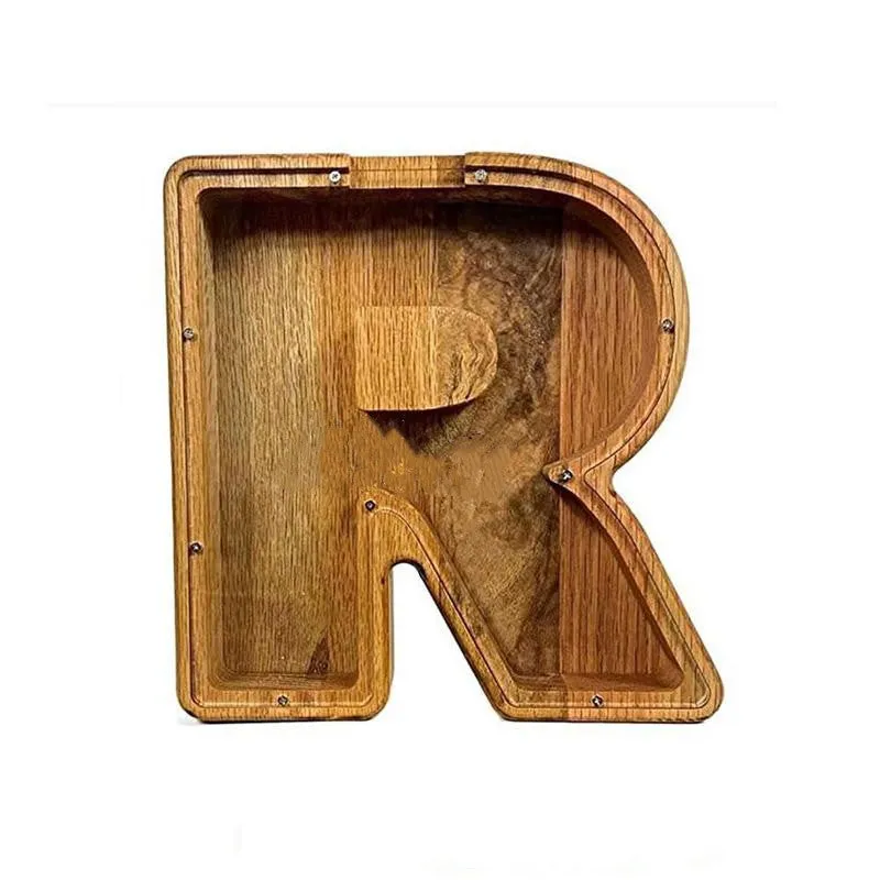 Wooden Letter Piggy Bank Creative Money Jar Nordic Style for kids savings habits | Brodtica.com